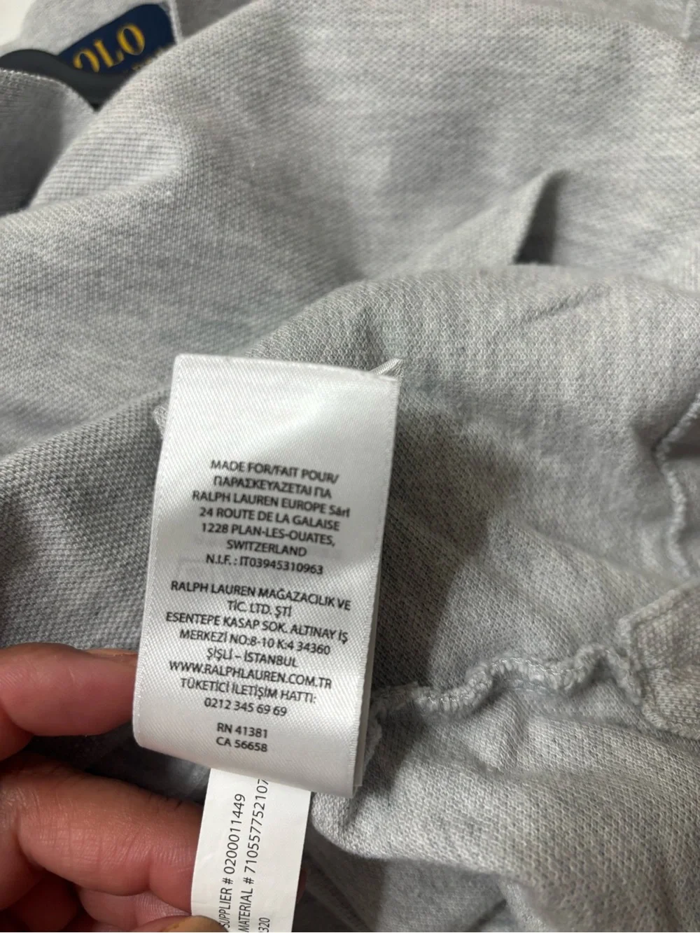 Ralph Lauren Light Gray Men’s Polo with Navy Pony